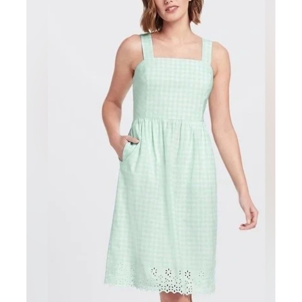 Draper James Grace & Charm Mint Green Gingham Eyelet Dress Plus Size Cottagecore